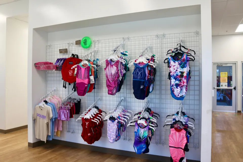 The apparel display inside the Excalibur lobby