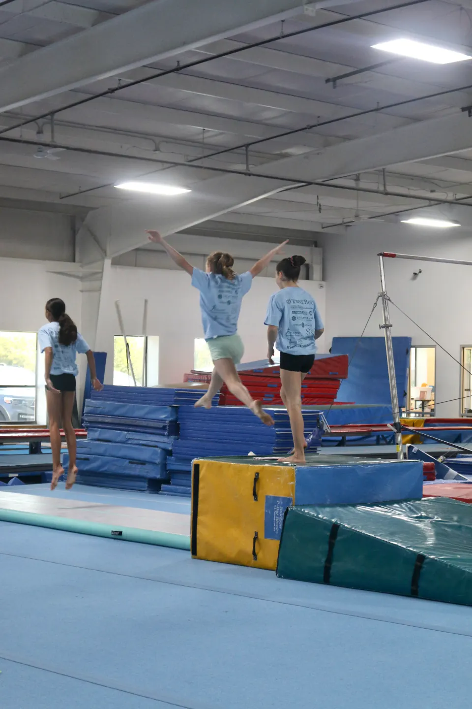 A child taking part in a gymnastics field trip